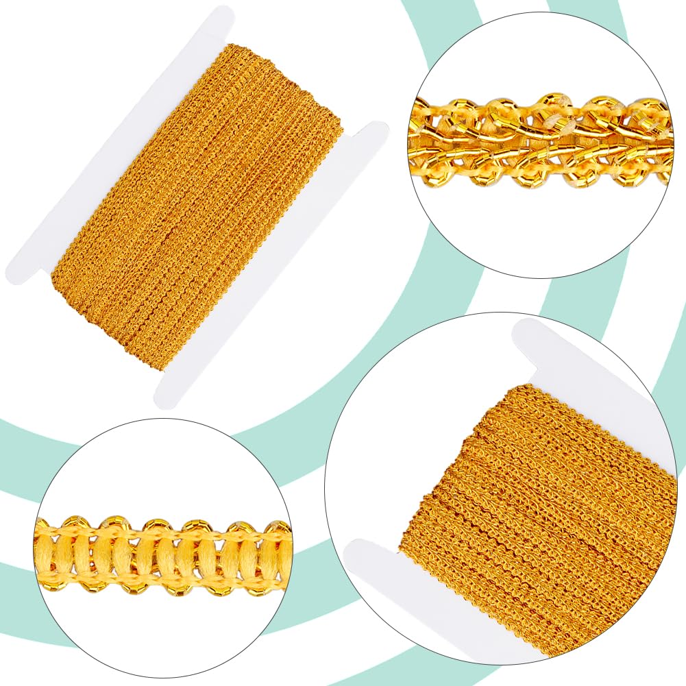 GORGECRAFT 10 Yards Polyester Geweven Gimp Trim 3/8 Brede Vlecht Kant Trim Duizendpoot Versierd Kant Lint Voor Kostuum Diy Ambachten Naaien Sieraden Maken Woondecoratie (Zwart
