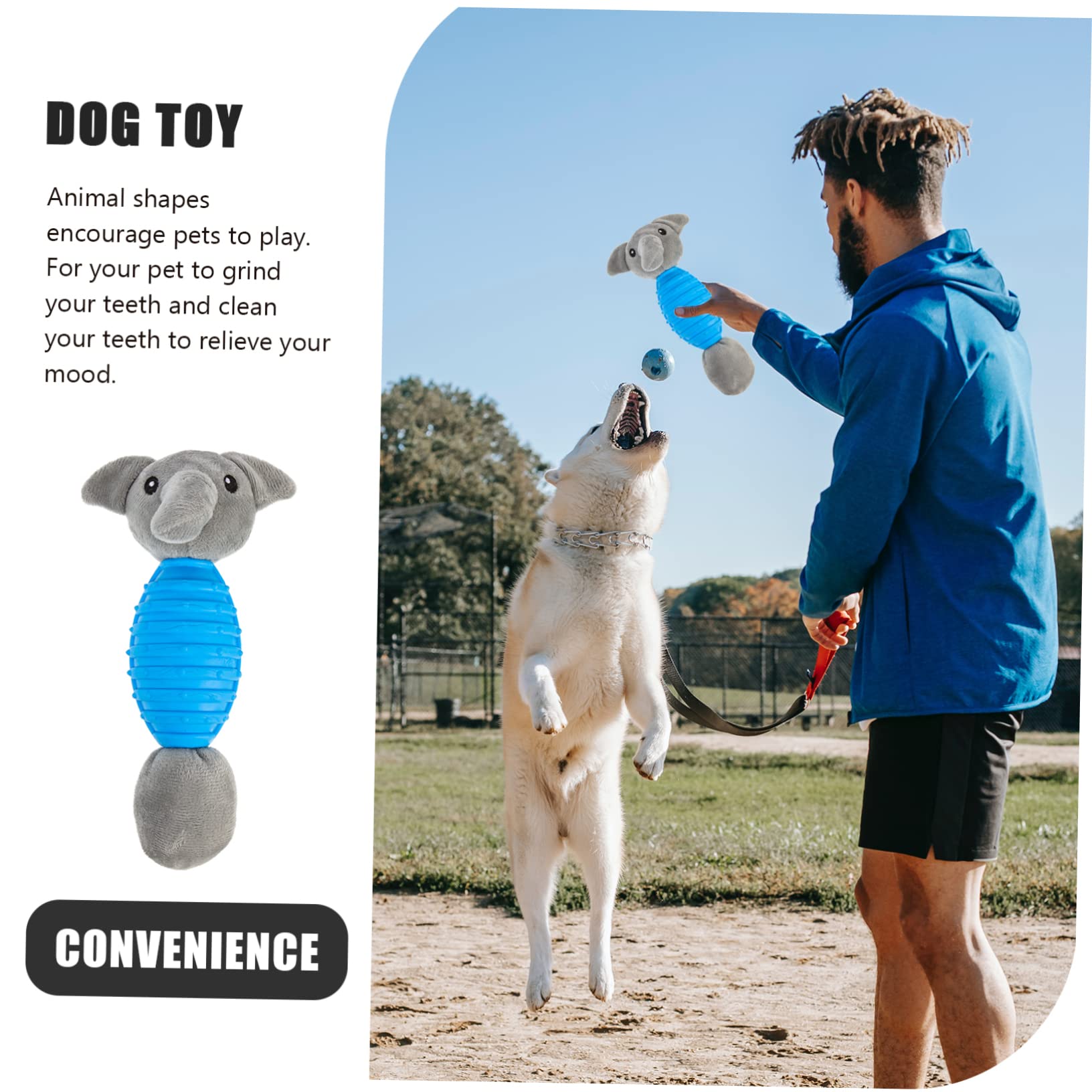 BESPORTBLE 4pezzi Giocattolo Interattivo Per Cani Peluche Elefante Con Squeak Giocattolo Per Cuccioli Masticabile e Resistente Stimola Gioco e Salute