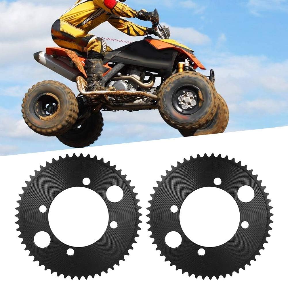 Teeth Sprocket Kit, 2pcs 25H 55T 54mm Tooth Rear Sprocket Fits for Mini Motorcycle ATV Quad Bike Black