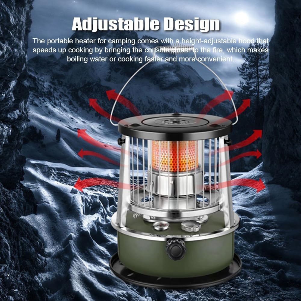 Vikye Portable Kerosene Heater, 4.5L Non Electric Oil Stove Radiant Heater with 360 Degree Heating and Handle, for Indoor Camping Emergency