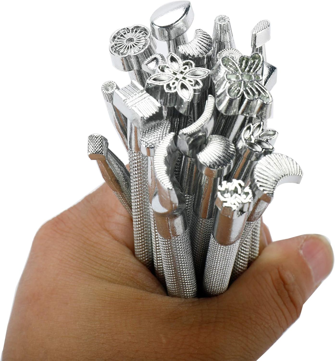 27pcs Leathercraft Working Tools Kit with 20pcs Saddle Making Tools 1pc Nylon Hammer 1pc Swivel Knife 5pcs Tracing Pens