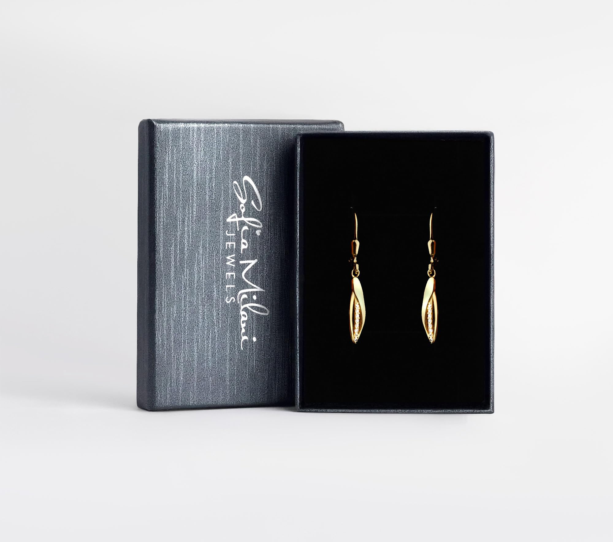 SOFIA MILANI - Damen Ohrringe 925 Silber - mit Zirkonia Steinen - Oval Ohrhänger