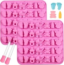 2PCS Silicone Chocolate Molds, Silicone Molds for Candy | Baby Footprint Moulds, Carriage, Bear, DIY Silicone Mould for Making Gummies and Chocolates