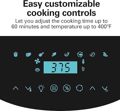 Miniatura 4 de Hamilton Beach Horno freidora de aire digital de 11.6 cuartos de galón con asador, 8 funciones preestablecidas, incluyendo deshidratador, tostador