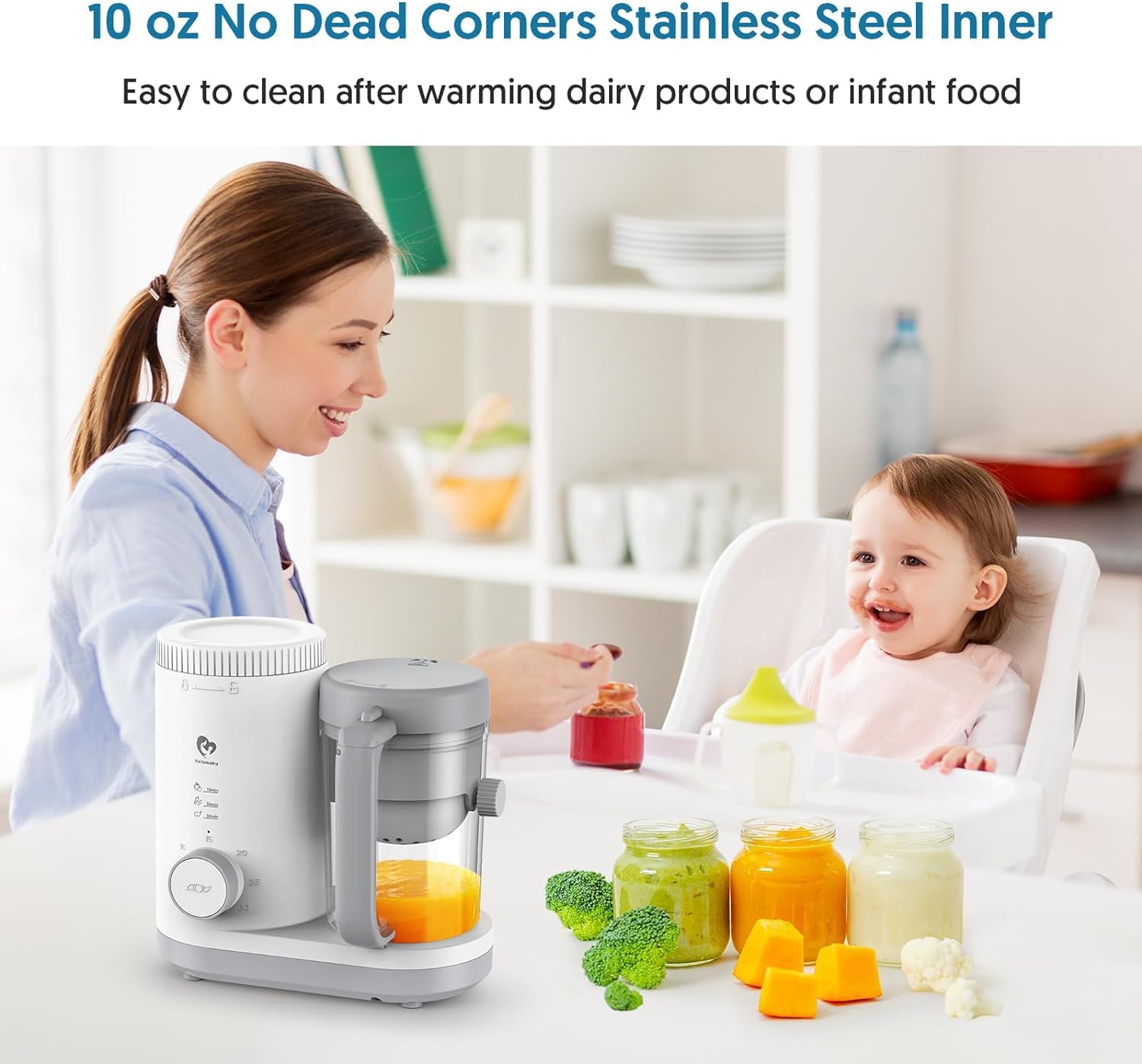 Bellababy Babynahrungszubereiter,Baby Food Maker,Babynahrungsprozessor,BabyDampfgaren eine stufe Dampfgarer Mixen,einfache Reinigung