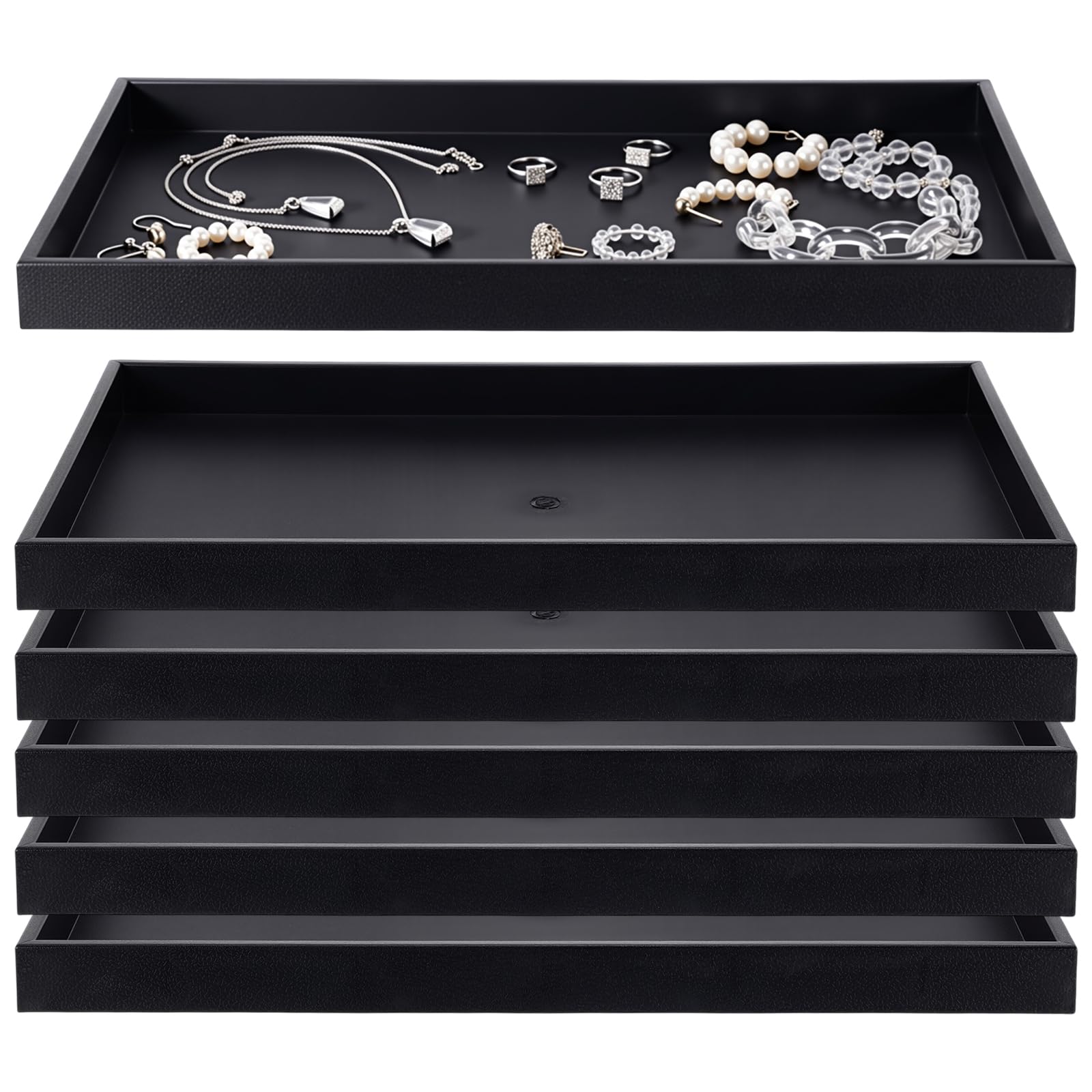 Plateaux à bijoux empilables LemonRoad noir pour vitrine de boucles d'oreilles