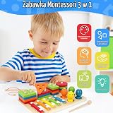 Montessori zabawka dla dzieci od 3 lat, drewniana zabawka od 3 lat, puzzle z chwytaniem, puzzle do sortowania, dla dziewcząt, chłopców, dzieci, zabawka motoryczna, prezent na Wielkanoc