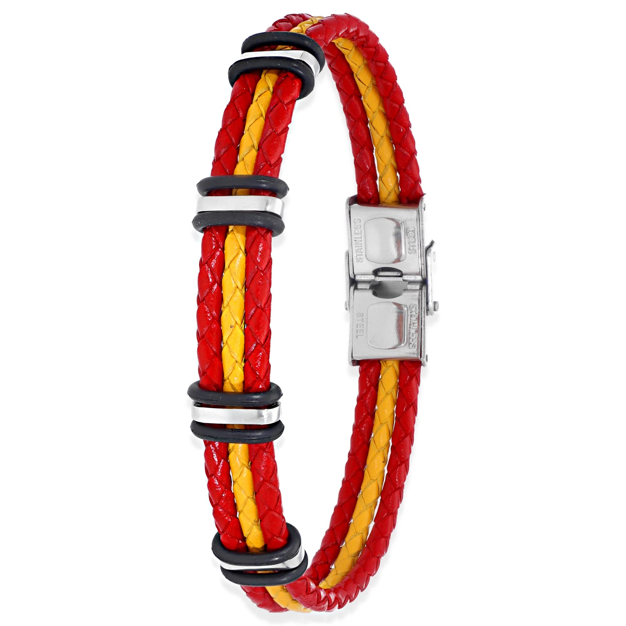 doble aro pulseras de acero (Pulsera España, Acero inoxidable)