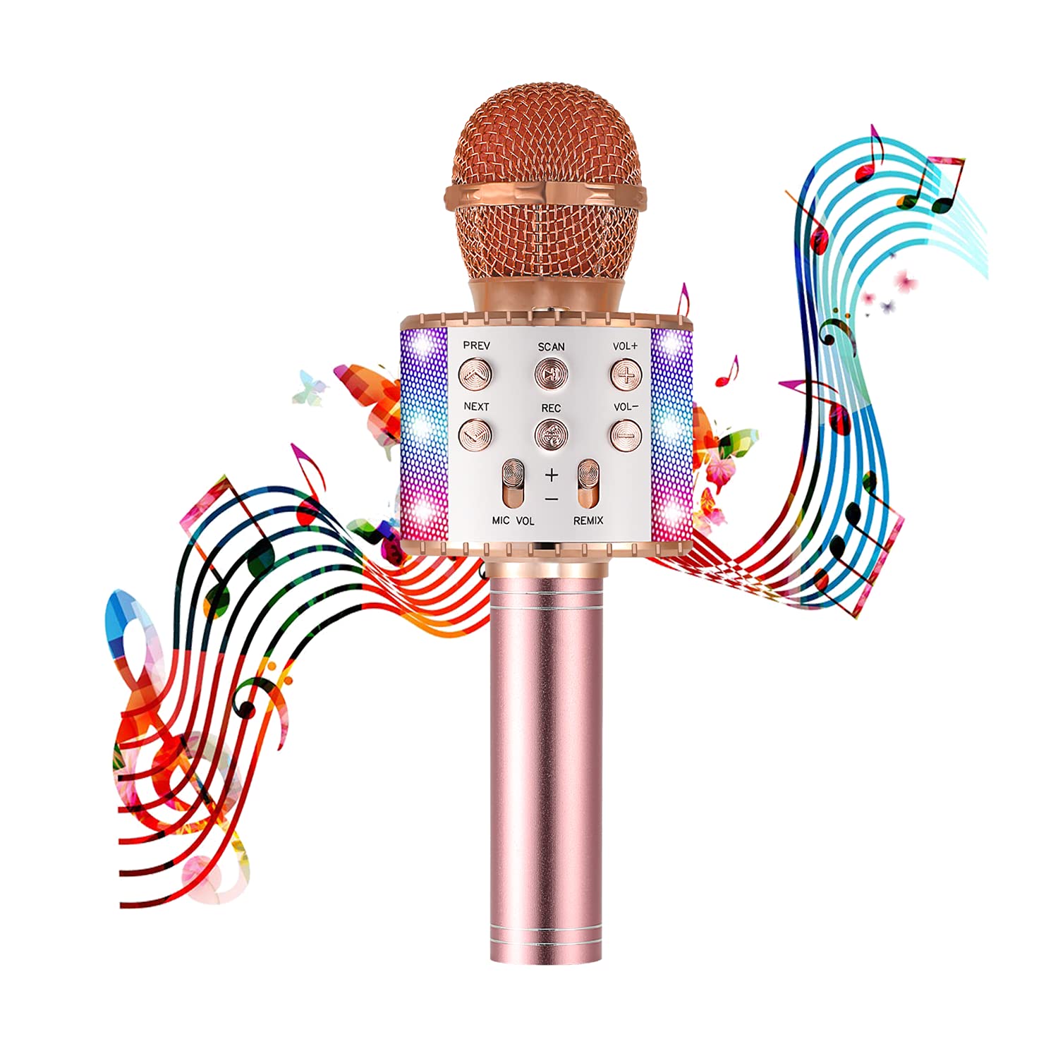 Karaoke Microphone for Kids Adults, Portable Handheld Bluetooth Wireless Karaoke Mic Speaker Machine Gifts for Birthday Party Christmas