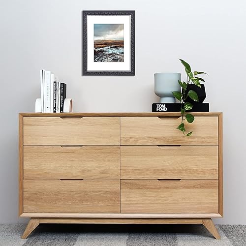 Vista 22 de Golden State Art, Marco de fotos de 11 x 14 pulgadas con paspartú blanco para fotos de 8 x 10 pulgadas y cristal real para exhibición en pared, Oro