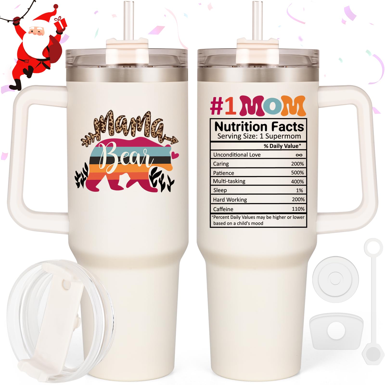 Liqcoolmom Christmas Gifts Best 40oz Mama Bear Tumbler Cup Gifts
