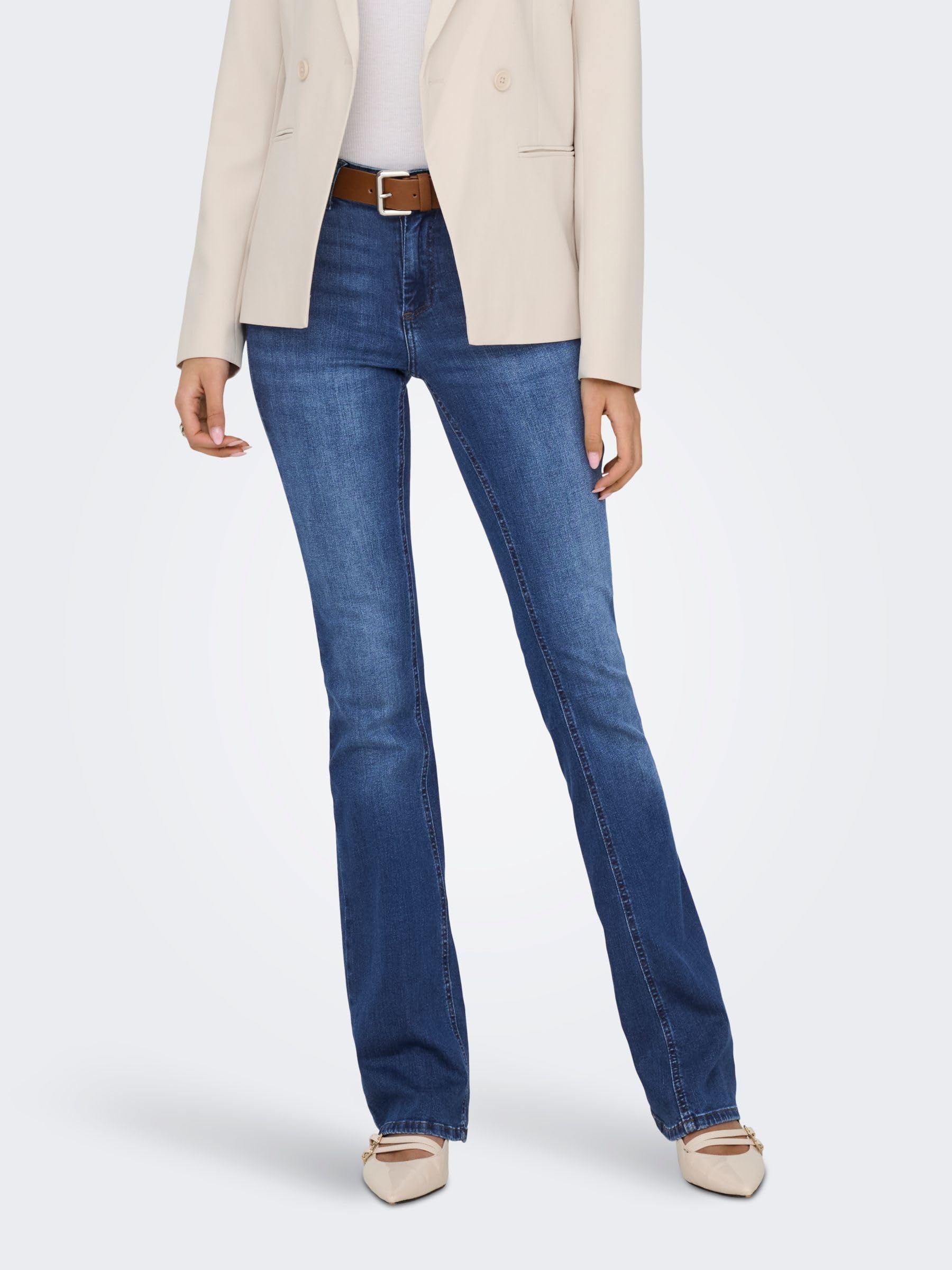 Only - Onlblush Mid Flared DNM Tai021 Noos, Jeans Donna