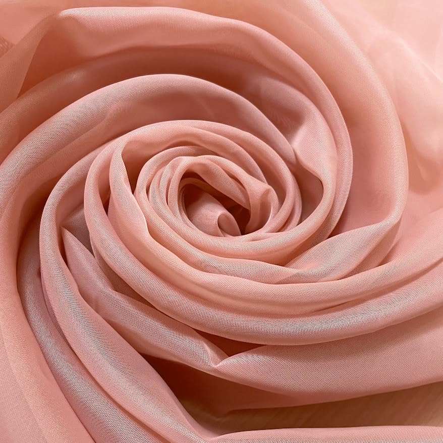Megachest Wedding Voile Fabric 58 Inches Wide DIY Material (Dusty Rose, 10 Meters Long) — image 1