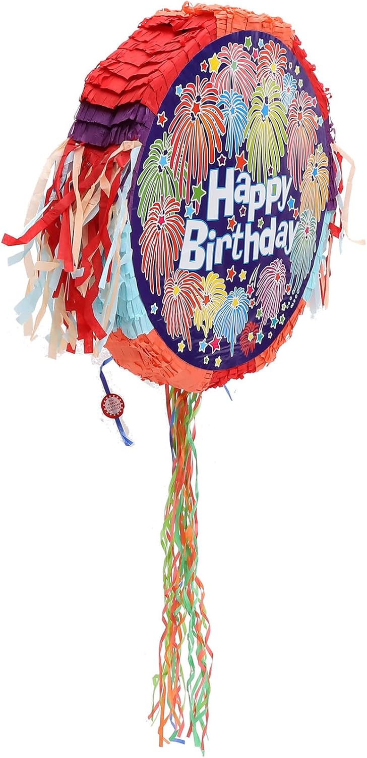 Round Pinata Ornament for Birthday Party Decoration Candy Filled Pinata Vibrant Festival Prop to Enhance Party Atmosphere and Photo Fun