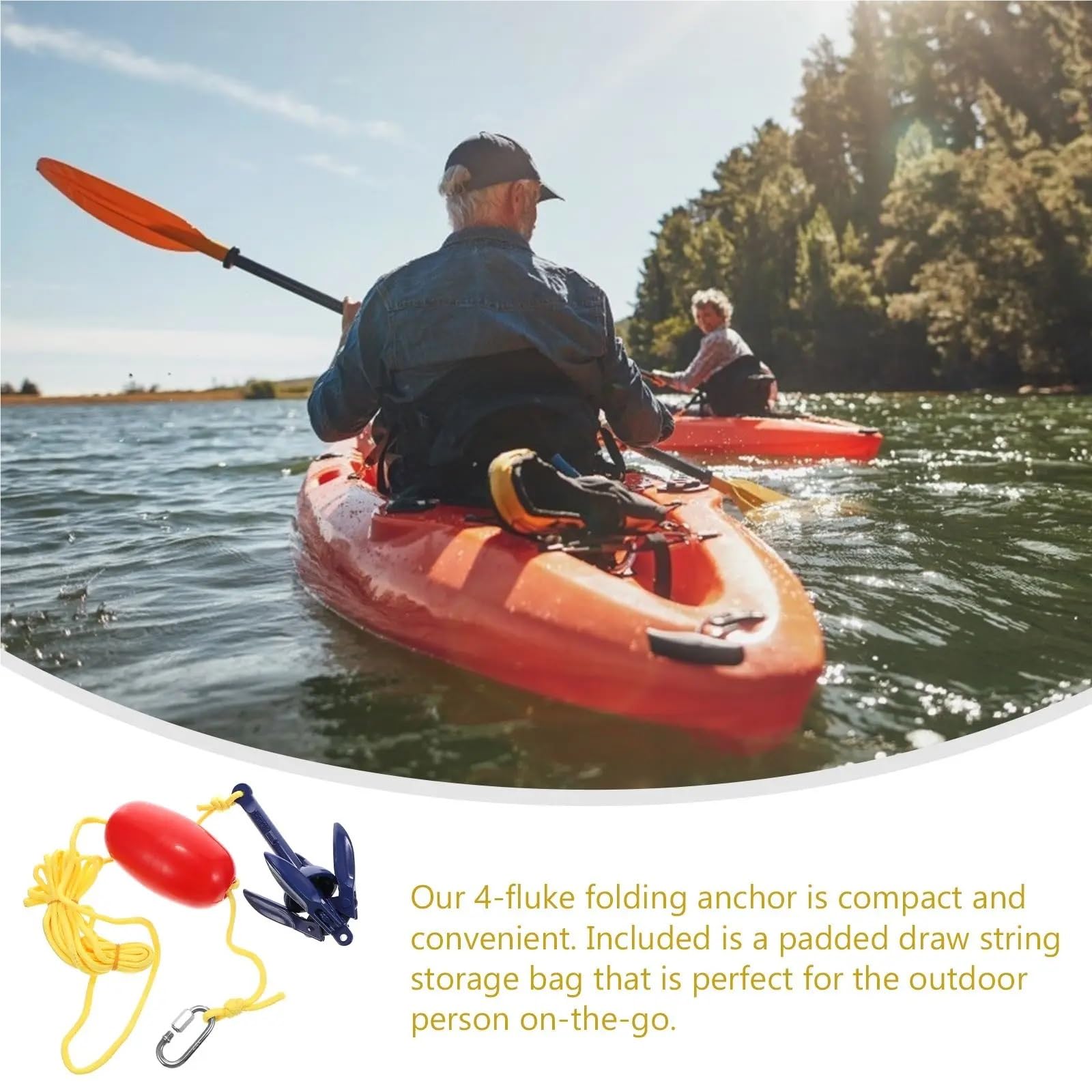 Corda di ancoraggio, 1 Set Kit di ancoraggio boa pieghevole portatile for componente zattera canoa da pesca in lega alluminio
