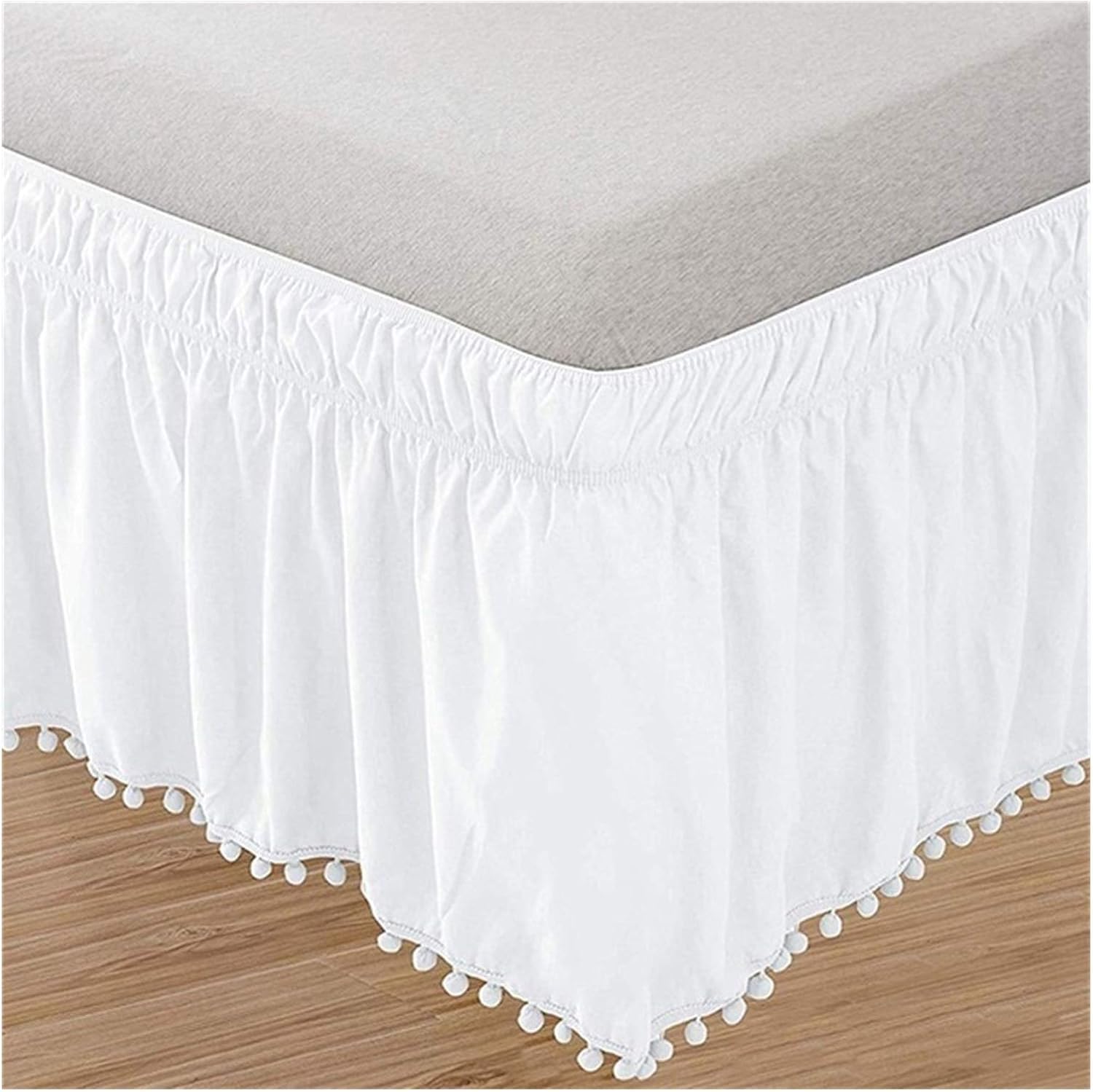Jupe de lit à franges bande élastique couverture de lit hôtel 100x200