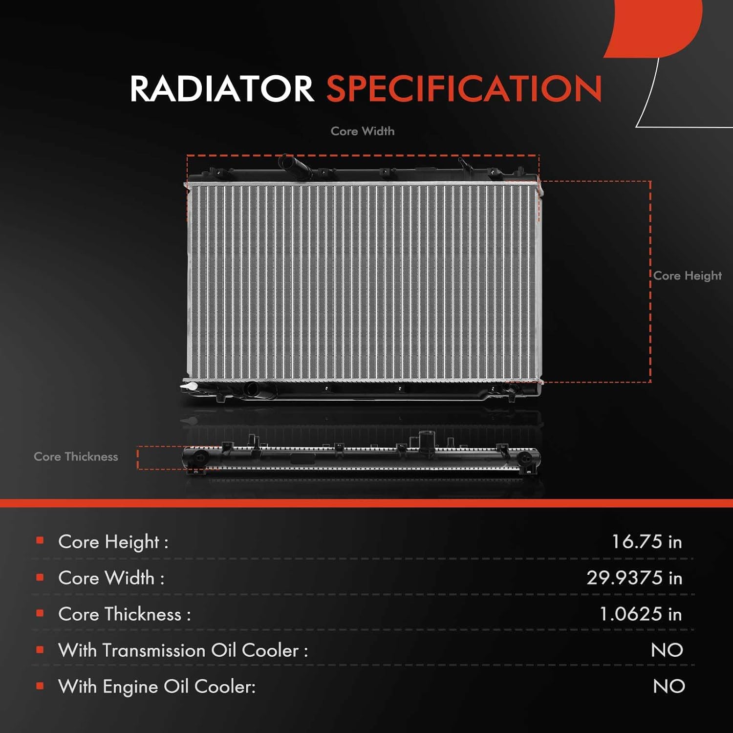 A-Premium Engine Coolant Radiator Assembly Compatible with Honda CR-V CRV 2017-2022 L4 1.5L, Turbocharged Only, Automatic CVT Transmission, Replace# 190105PAA01