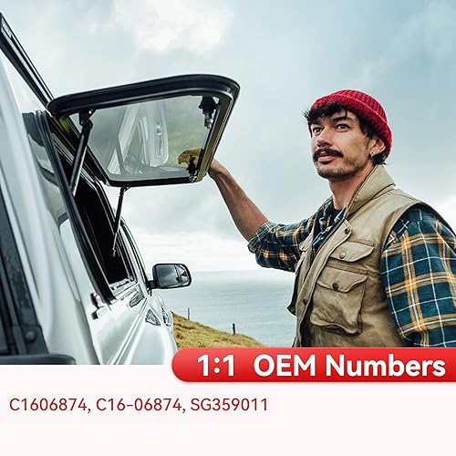 Miniatura 3 de C1615645 - Amortiguadores de gas de 17 pulgadas, 20 libras89N, amortiguadores para cámper Shell Leer son camioneta, ventana trasera, tapa de camión,