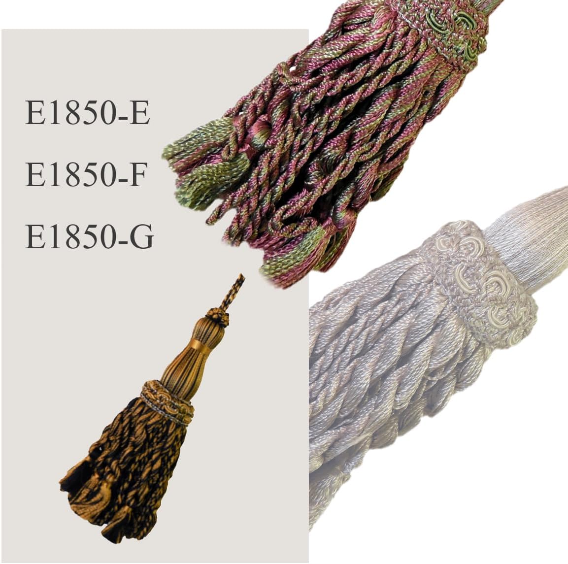 1 Pack Luxury Decorative Tassel with Loop, 11.8in Total Length – Double Layer Design, Ideal for Curtain Tiebacks, Home Décor, Keychains, and Craft Projects (E1850_B)