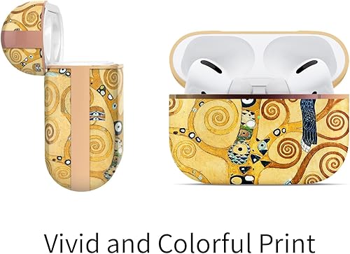 Miniatura 10 de Berkin Arts Compatible con AirPods de 1 generación, AirPods de 2 generación, funda protectora rígida con llavero con flores de fresa, hojas