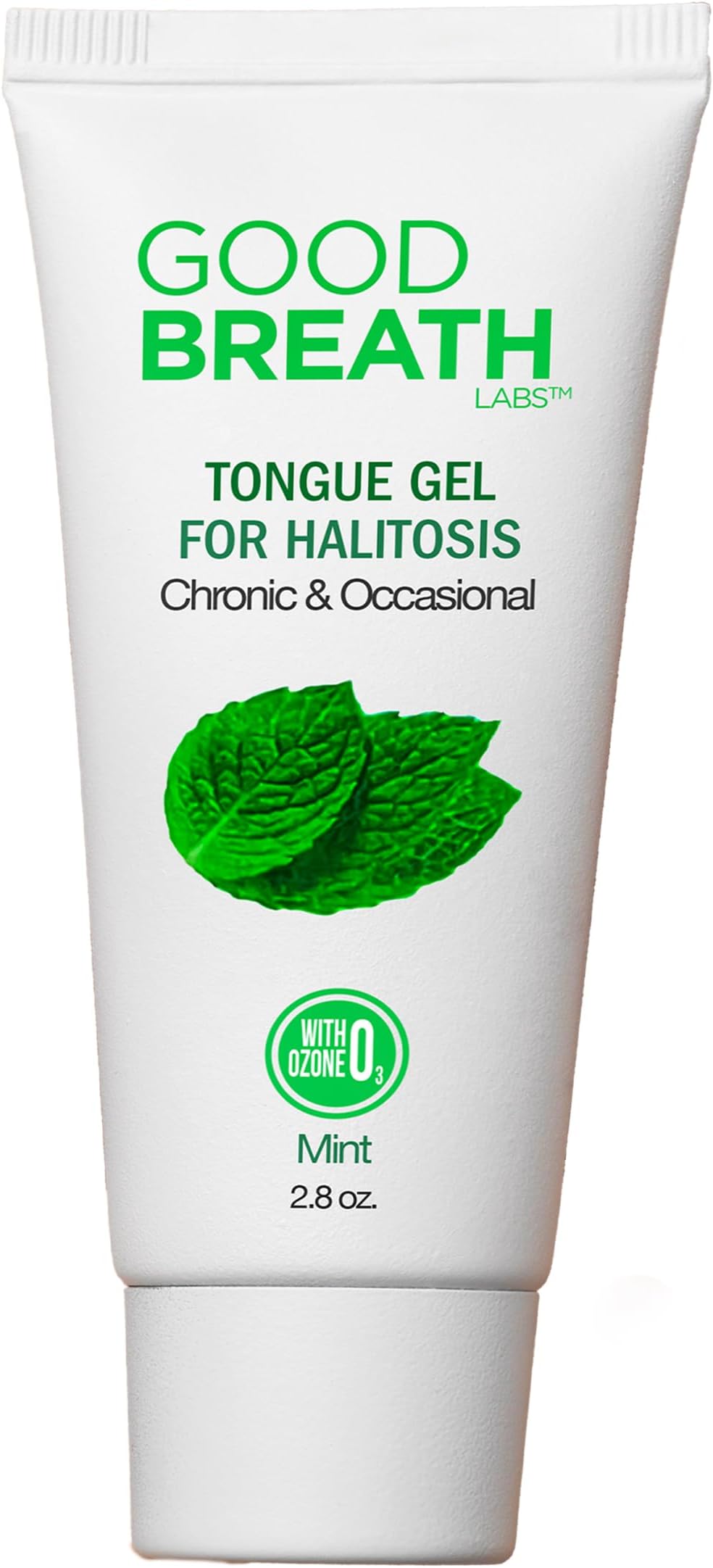 GoodBreath Tongue Gel specialized in Chronic Halitosis - Formulated by Dentists with New Ozone Technology - Airless Packaging -Flavorless 2.5 Oz
