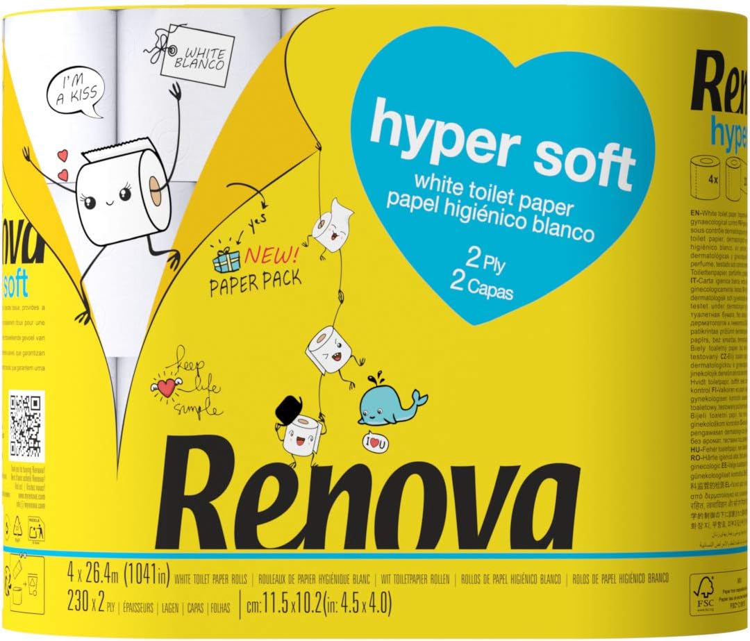 Renova Hygienic Paper Pack Hypersoft 4 Count 453g