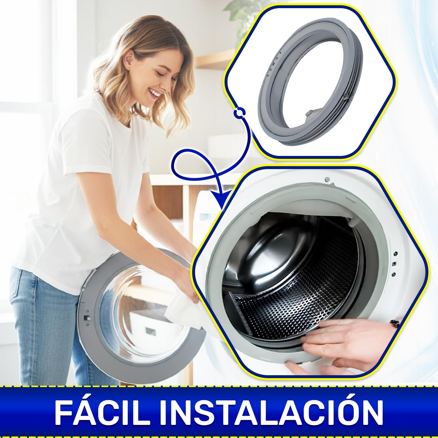Goma Lavadora Puerta Código 3790201515 1108590900 1108590421 para Aeg | para Electrolux - Garantía de 10 Años - MONTERAL