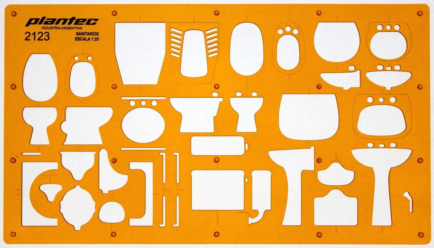 Metric 1:20 Scale Architectural Sanitary Plumbing Fixtures Architect Drafting Template Stencil - Technical Drafting Design Floor Plan Symbols