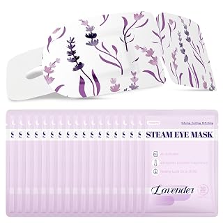 Steam Eye Mask, Heated Eye Mask For Sleep & Dry Eye Relief, Stye Eye Treatment, Warm Compress, Spa, Travel Essentials & Relaxation Disposable Eye Mask, Lavender 18 Pack - Amazon product rated Grade A