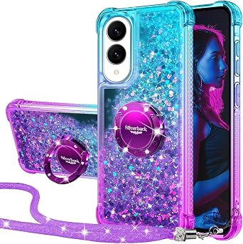 Silverback for Samsung Galaxy S25 Edge Case with Ring Stand, Purple