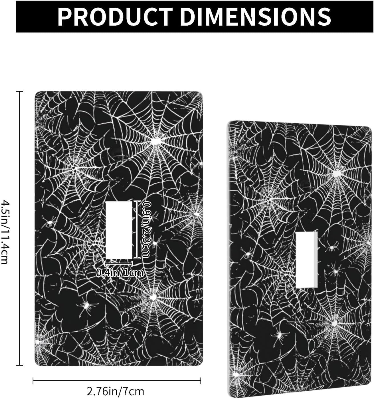 Decorative Wall Plate Halloween Spider Web Pattern Switch Cover Single Gang Toggle 4.5 x 2.76 Inch PC Plastic Electrical Receptacle for Home Depot Flat Bathroom