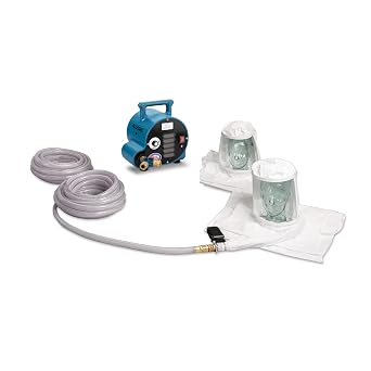 2- Worker Double Bib Hood Breathing Air Blower Respirator System w/ 50 Hose