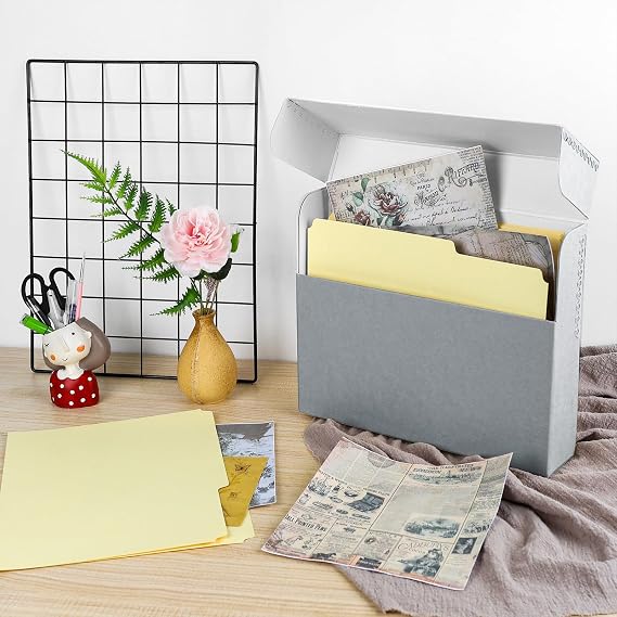 Lineco Archival Document Storage Box with Metal Edge, Acid-Free Gray Boxboard, Organize and Store Files, Prints, Photos, Letter-Sized Case 12.5 x 10.5 x 2.5 Wide