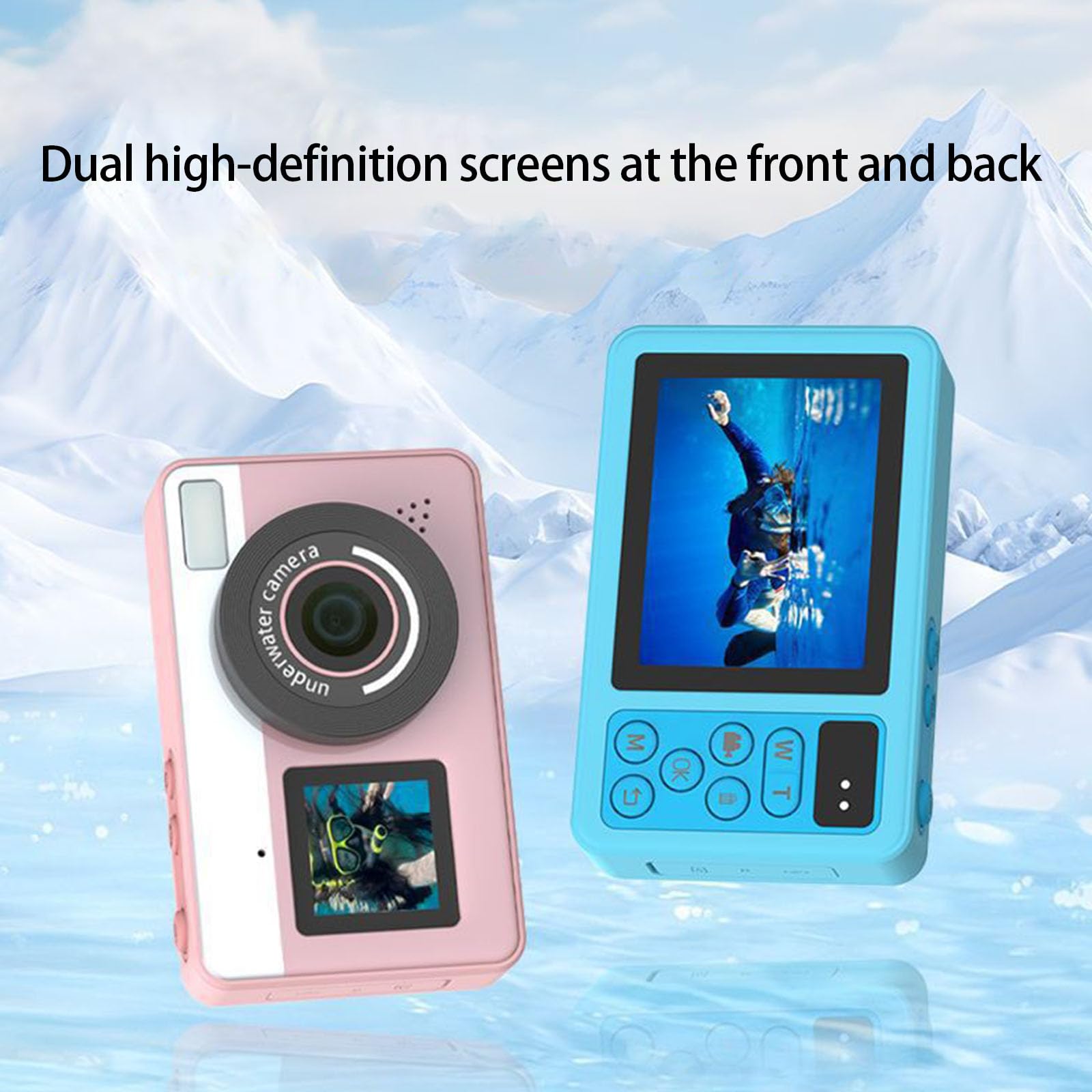 Cámara digital impermeable IP68 de 48 MP de alta resolución para fotografía subacuática de 10 pies de profundidad, diseño ligero para esnórquel, cámara de acción impermeable para buceo