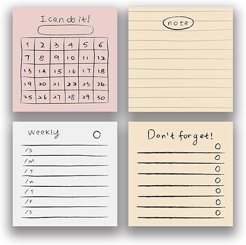 Miniatura 13 de 4 paquetes/200 hojas de notas adhesivas de 3 x 3 pulgadas, blocs de planificador autoadhesivos de alta productividad para gestión del tiempo, notas