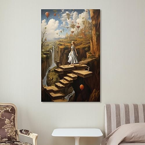 Miniatura 7 de Póster de ilustración de mundo de fantasía, pintura interior, póster decorativo en lienzo, arte de pared, para sala de estar, dormitorio, 16 x 24