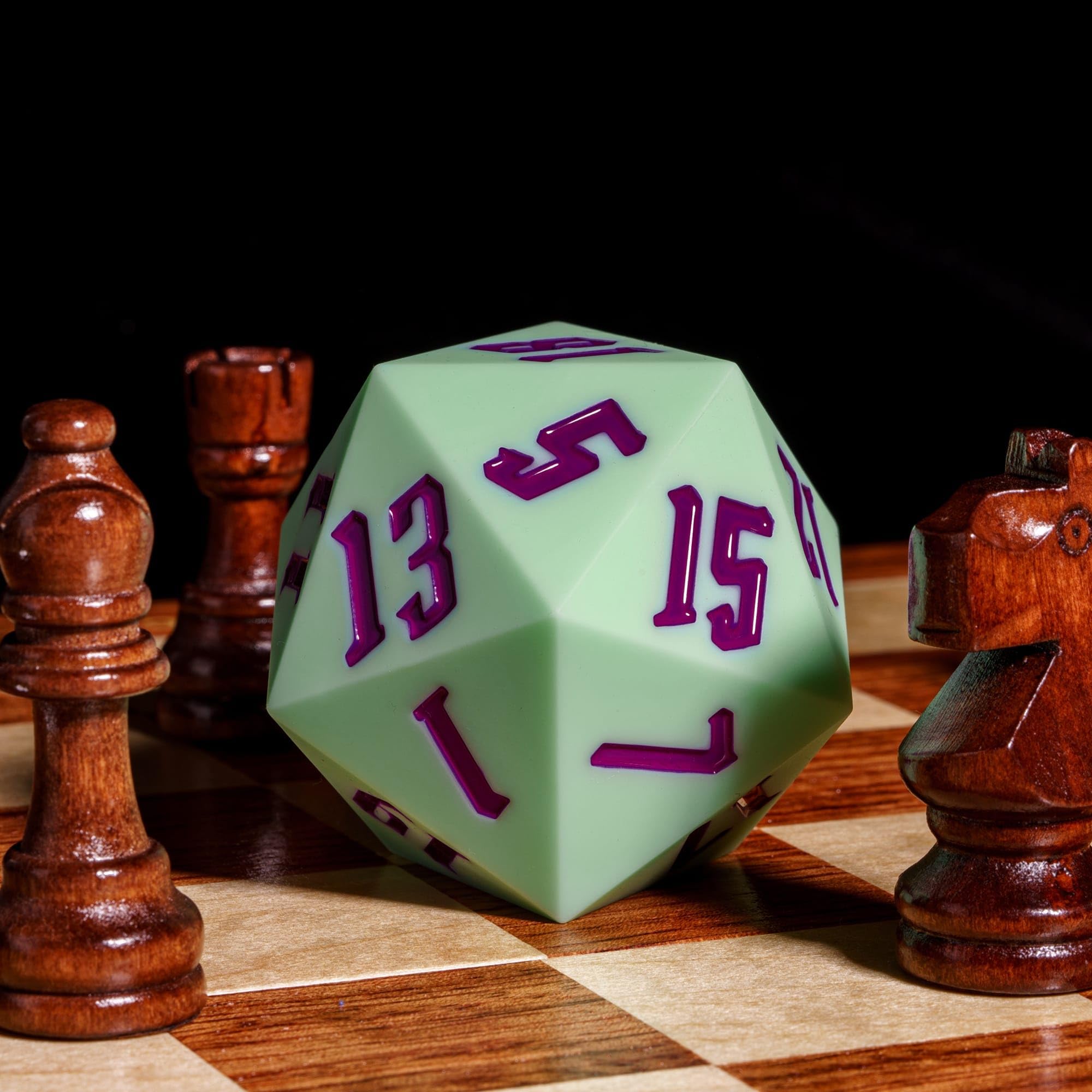 Dados D20 de silicona de 55 mm, dados grandes D20 individuales de 20 caras, dados poliédricos gigantes D20 con caja de regalo para Dungeons and Dragons RPG, bar, pub, club, fiesta, aula