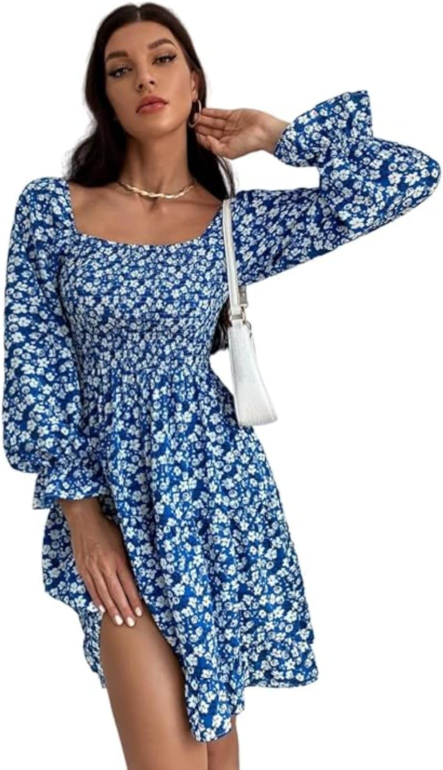 Women Casual Regular Sleeves Crepe Printed Fit and Flare Dress