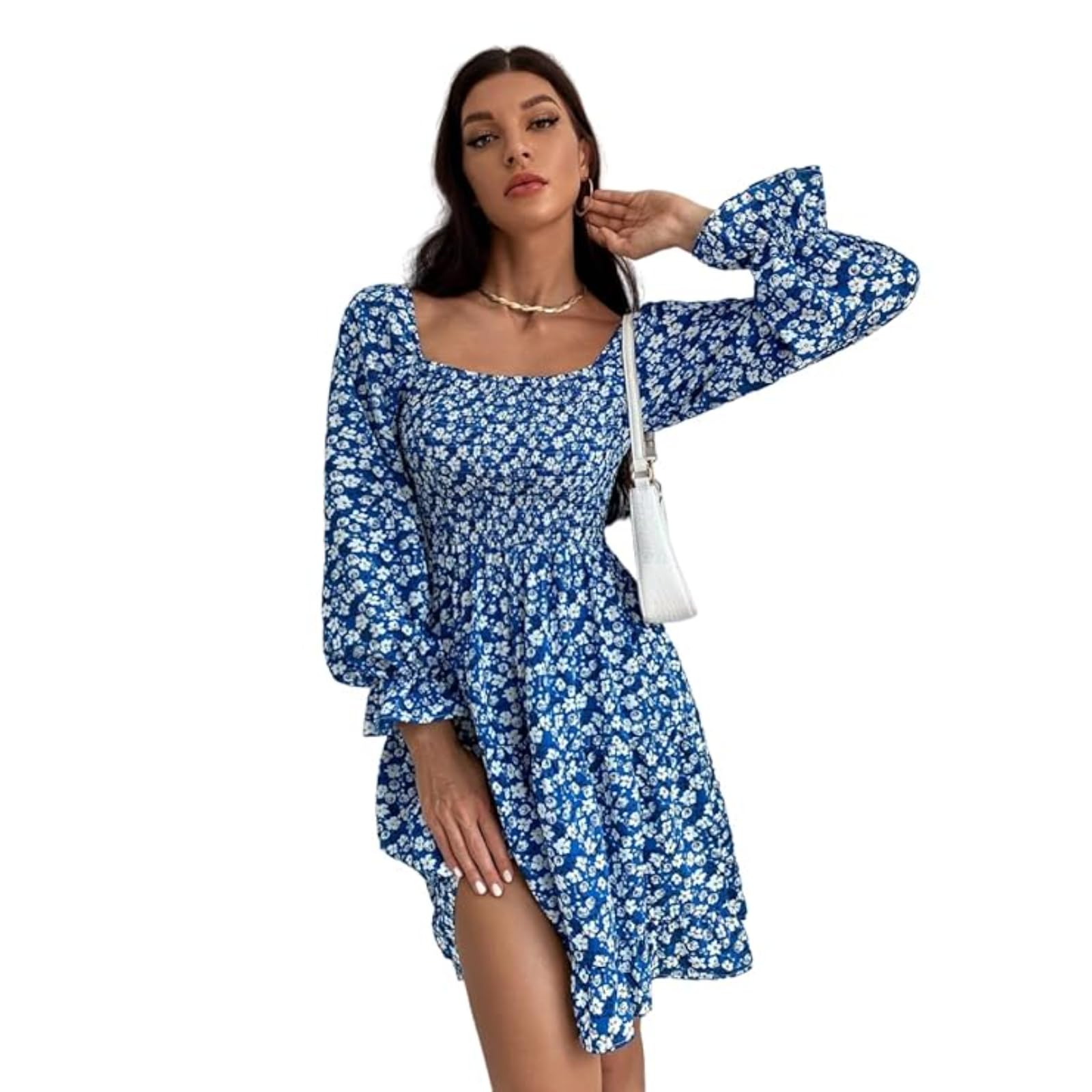 Women Casual Regular Sleeves Crepe Printed Fit and Flare Dress
