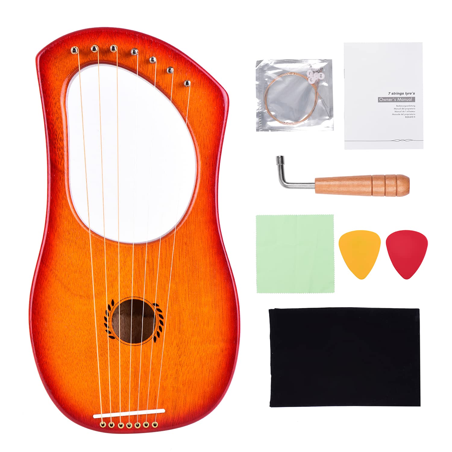 Mr.Power Lyra Harfe 16 Saiten - Antikes Griechisches Instrument Im Set
