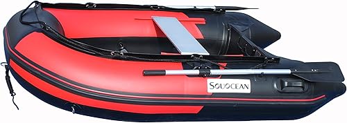 Miniatura 5 de souocean Balsa inflable de 7.9 pies para barco, pesca, pontón, kayak con suelo de aluminio
