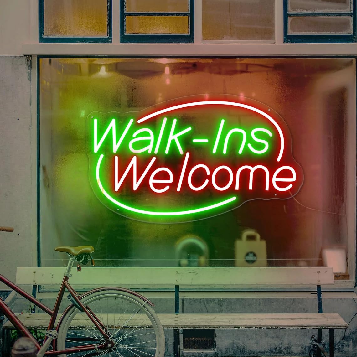 Walk-Ins Welcome Neon Sign Custom Business Welcome Light Signs Restaurant Open Led Light Front Shop Door Wall Art