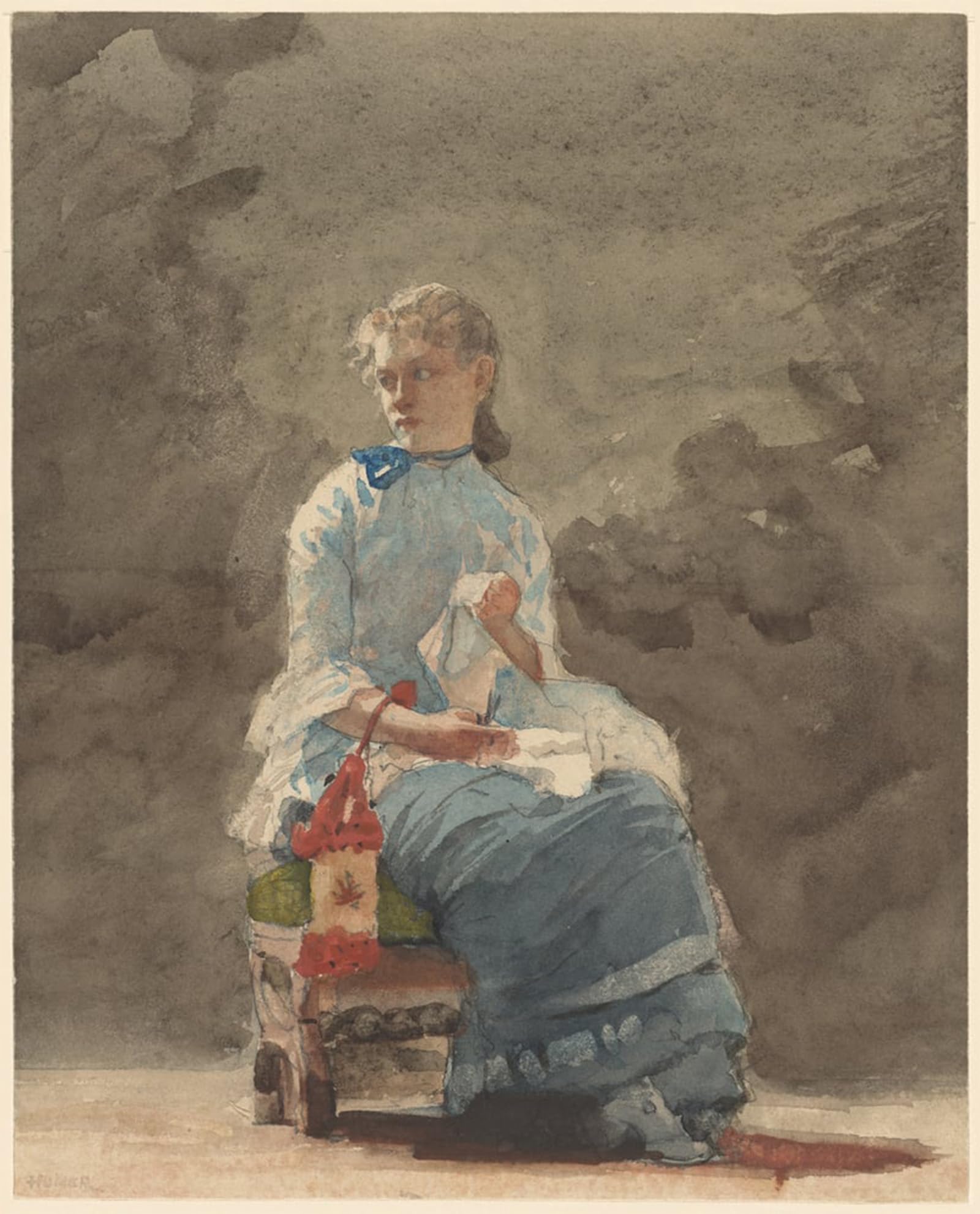 POSTERIIk Famous Animal Posters Vintage Picture Woman Sewing by Winslow Homer Modern Wall Decor for Home Decor 60x90cm