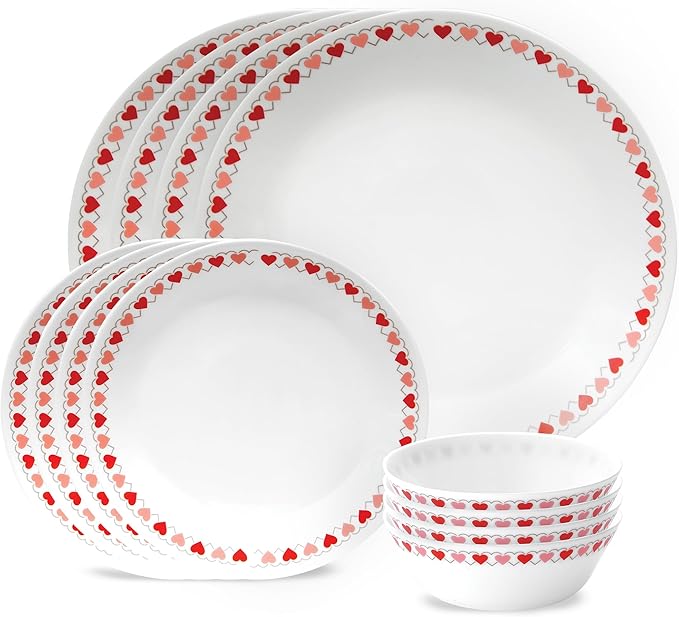 Corelle MilkGlass 12Pc Dinnerware Set, Service for 4, Durable and Eco