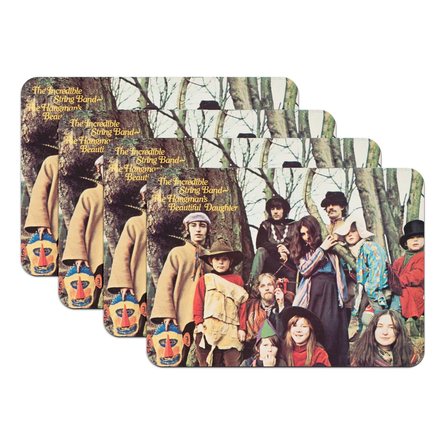 Poster vintage grand format 39,5x28,5 cm en set de table caoutchouc au design d'album rock