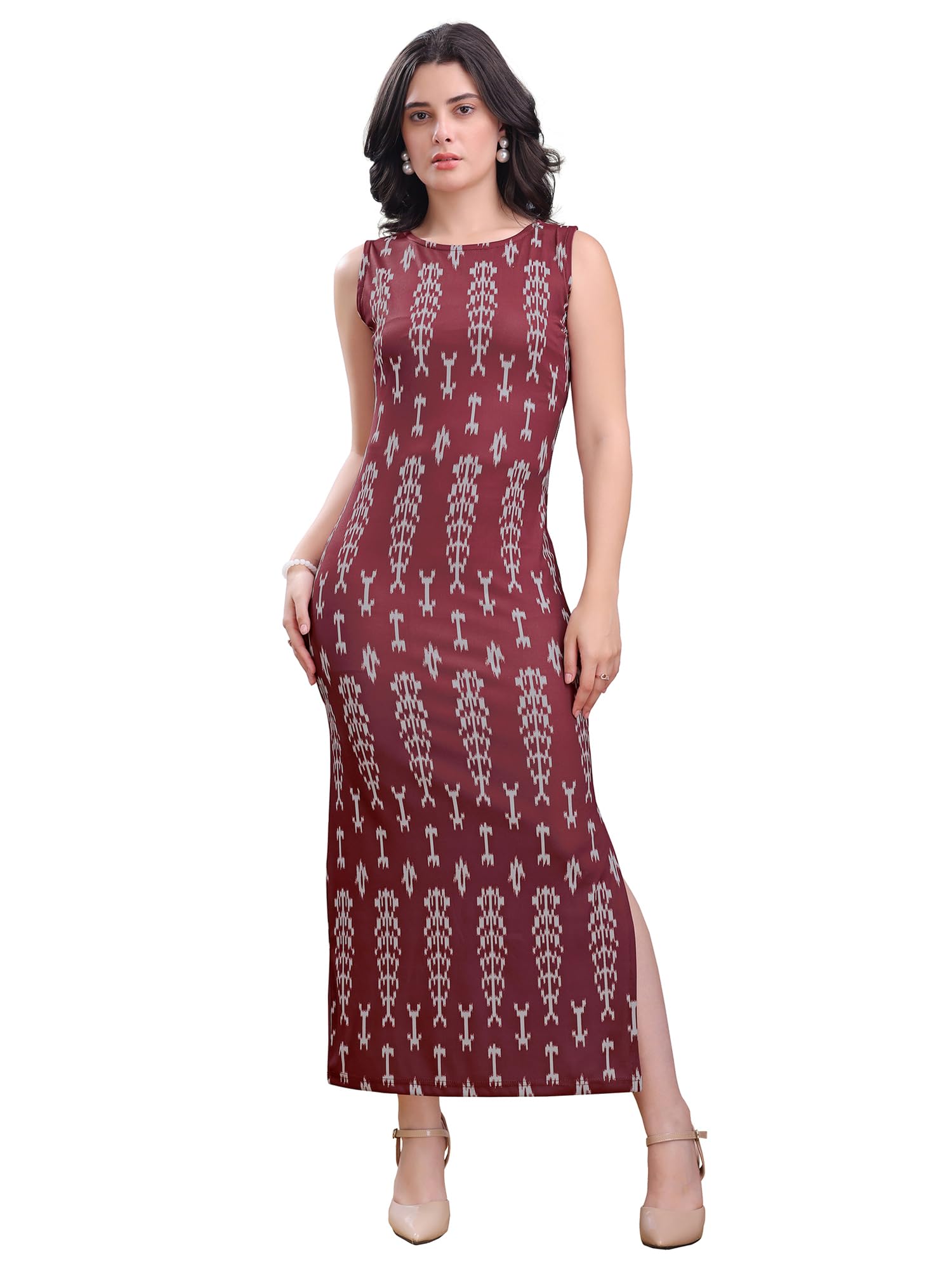 Purvaja Women's Floral Sleeveless Maxi Dress