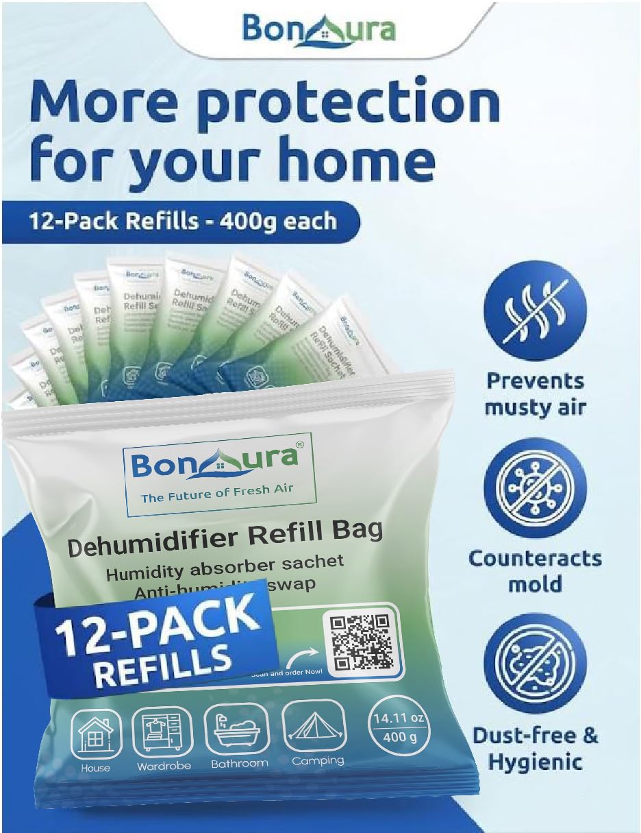 BonAura Luftentfeuchter Nachfüllpack (12x Nachfüllgranulat)