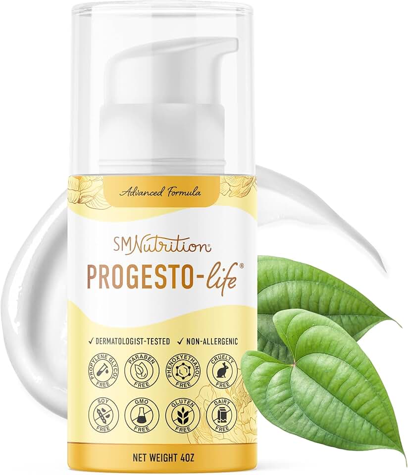 SMNutrition Advanced Progesto-Life Balancing Skin Cream for Women 4oz | Cosmetic Skin Cream | Dermatologist-Tested, Hypoallergenic &amp; Cruelty-Free | 96 Applications
