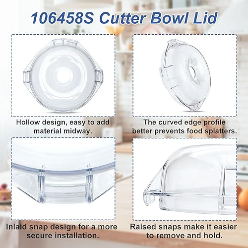 Miniatura 4 de 106458S Cutter Bowl Lid Compatible with robot coupe R2R2BR2 DICER2NR101B Commercial Cutter Mixer for Dining Room,Hotels