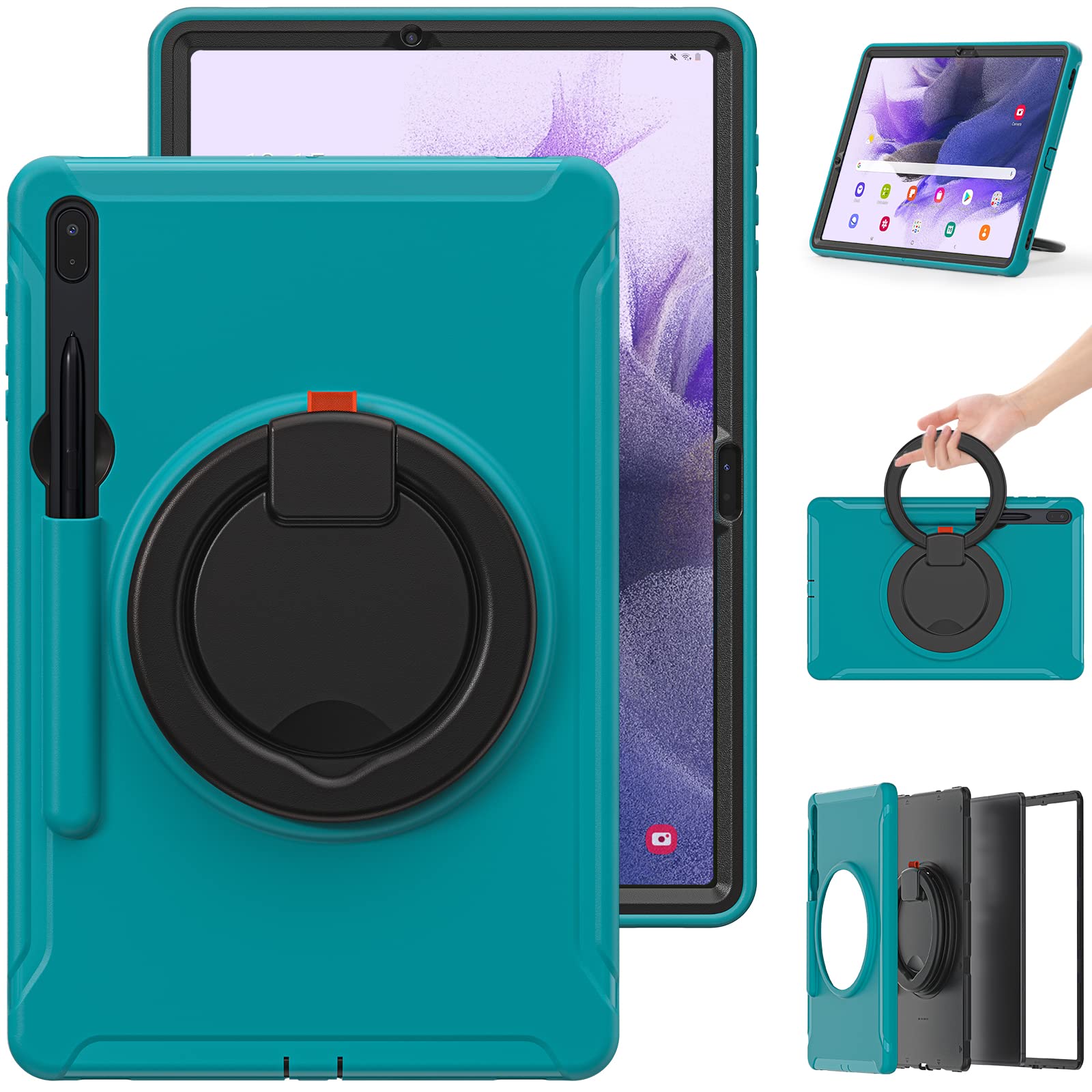 Étui Galaxy Tab S8 Plus robuste avec support 360° et protection écran - 8